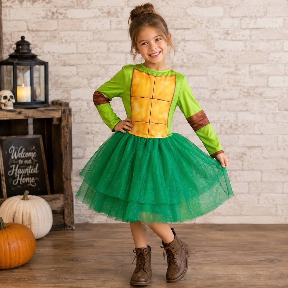 Teenage Mutant Ninja Turtles Girls Green Tutu Halloween Costume Dress